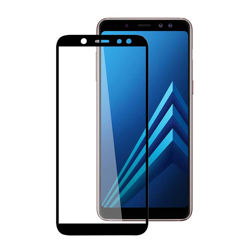محافظ صفحه نمایش شیشه ای گلس سامسونگ A6 2018 تمام چسب و تمام صفحه Full Glass Screen Protector Samsung Galaxy A6 2018