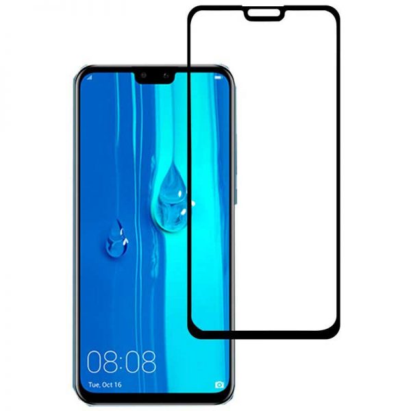 محافظ صفحه نمایش شیشه ای گلس هواوی Y9 2019 تمام چسب و تمام صفحه Full Glass Screen Protector Huawei Y9 2019