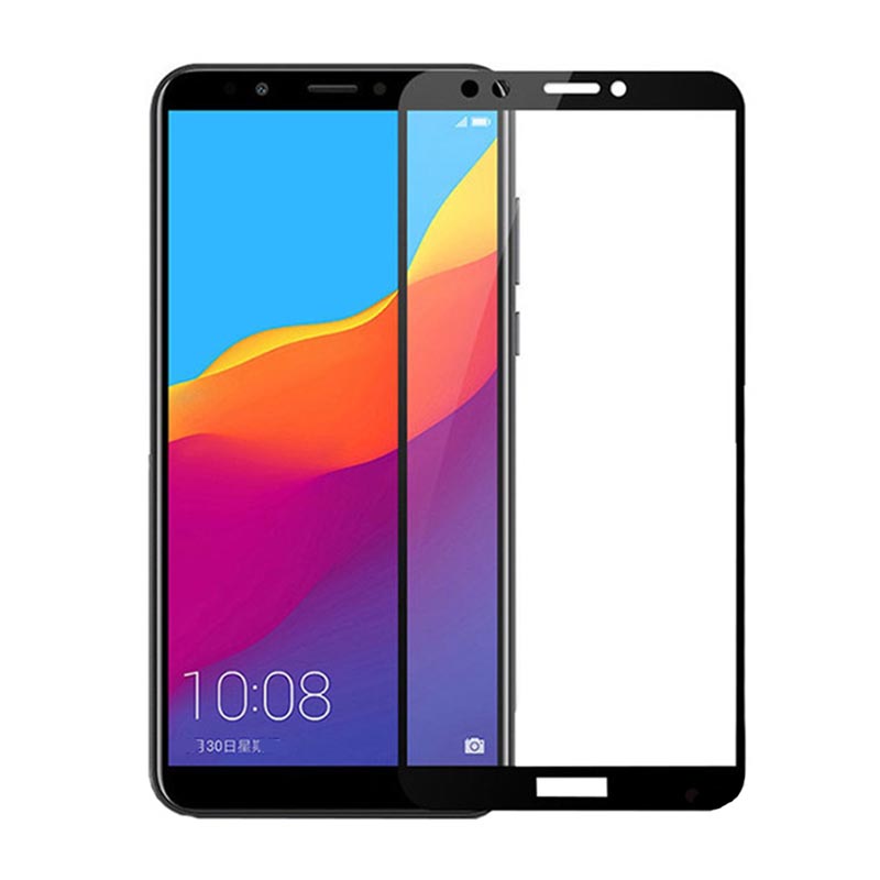 محافظ صفحه نمایش شیشه ای گلس هواوی Y6 Prime 2018 تمام چسب و تمام صفحه Full Glass Screen Protector Huawei Y6 Prime 2018