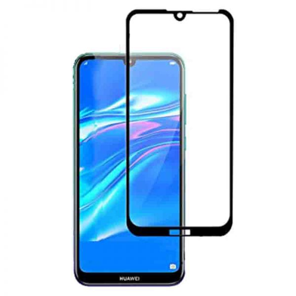 محافظ صفحه نمایش شیشه ای گلس هواوی Y7 Pro 2019 تمام چسب و تمام صفحه Full Glass Screen Protector Huawei Y7 Pro 2019