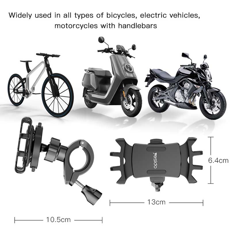 معرفی و خرید هولدر دوچرخه و موتور Yesido C66 bicycle bracket removable holder clip