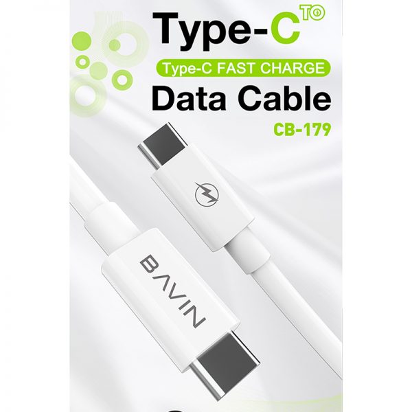 کابل فست شارژ باوین تایپ سی به تایپ سی BAVIN CB179 Type-C to Type-C Cable