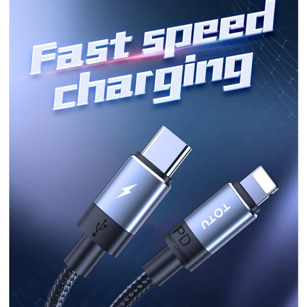 کابل شارژ سریع لایتنینگ توتو TOTUDESIGN Speedy Series BPD-001 Lightning to Type-C Cable
