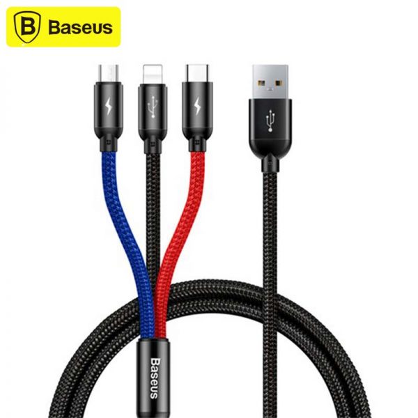 کابل شارژ سه سر بیسوس Baseus 3-in-1 Cable