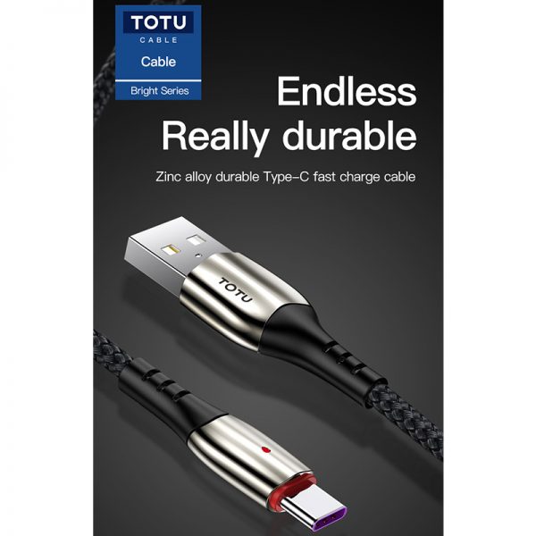کابل شارژ تایپ سی توتو فست شارژ Totu BT-003 Bright Series 5A Type-C Cable
