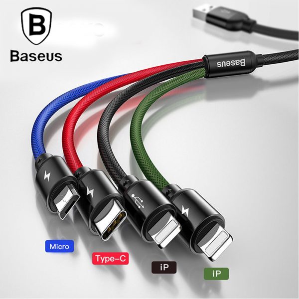 کابل شارژ چهار سر بیسوس Baseus Rapid Series CA1T4-A01 1.2m Cable