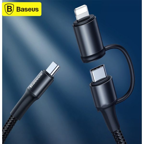 کابل دو سر لایتنینگ و تایپ سی شارژ سریع بیسوس Baseus Twins 2in1 USB Typ C PD - USB Typ C CATLYW-H01