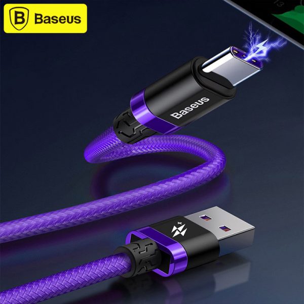 کابل شارژ تایپ سی بیسوس سوپر شارژ Baseus Purple HW Flash Charge CATZH-AV1