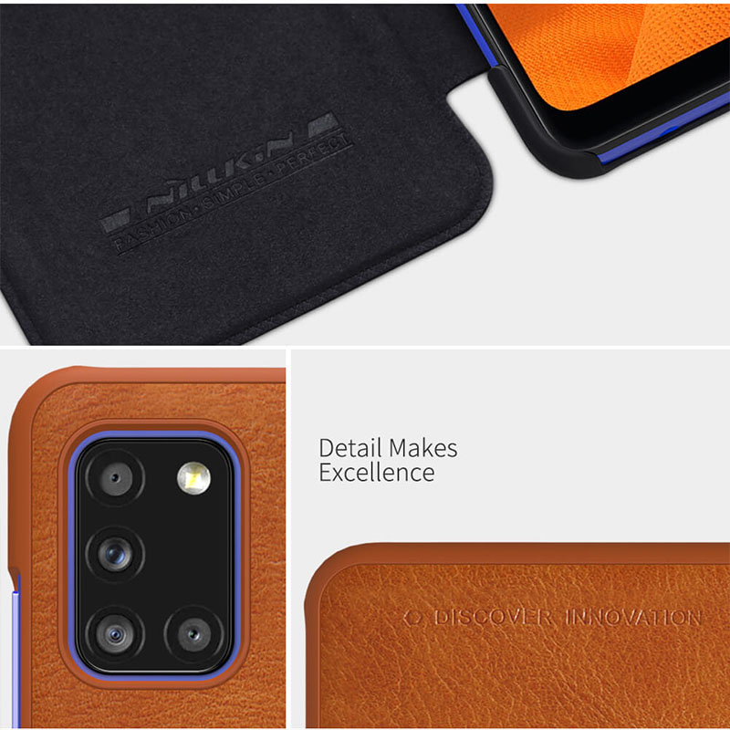 کیف چرمی نیلکین سامسونگ Nillkin Qin Leather Case Samsung Galaxy A31