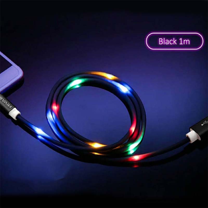 کابل شارژ رقص نور میکرو یو اس بی باوین Bavin CB-139 Led Micro USB Cable 1m