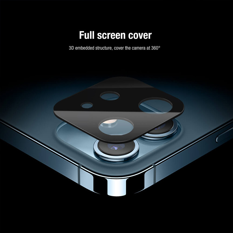 محافظ صفحه نمایش شیشه‌ای و دوربین نیلکین آیفون Nillkin Amazing 2-in-1 HD full screen glass Apple iPhone 12 6.1