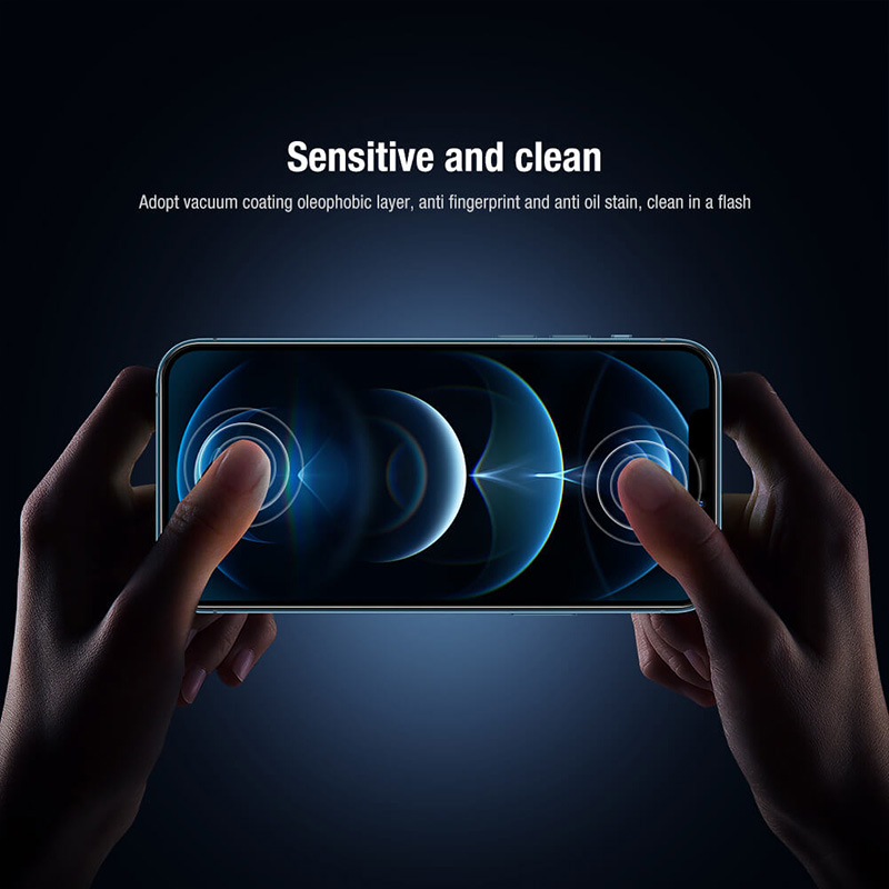 محافظ صفحه نمایش شیشه‌ای و دوربین نیلکین آیفون Nillkin Amazing 2-in-1 HD full screen glass Apple iPhone 12 Pro 6.1