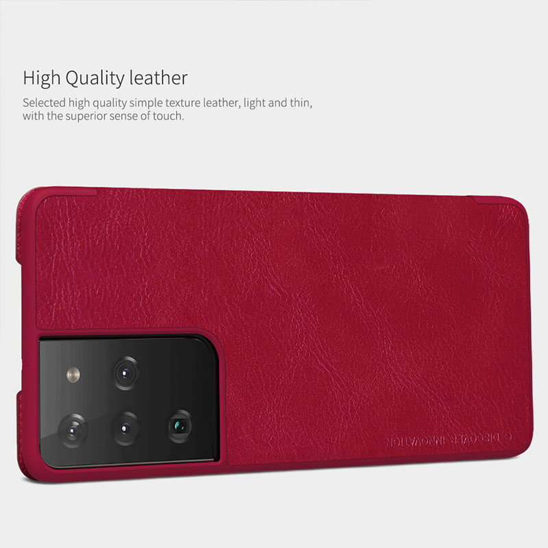 کیف چرمی نیلکین سامسونگ Samsung Galaxy S21 Ultra Nillkin Qin Leather Case