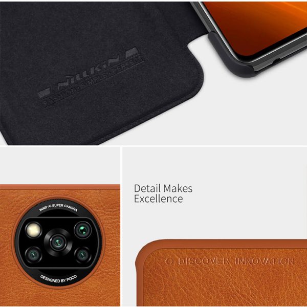 کیف چرمی نیلکین شیائومی Xiaomi Poco X3 / Poco X3 NFC Nillkin Qin Leather Case
