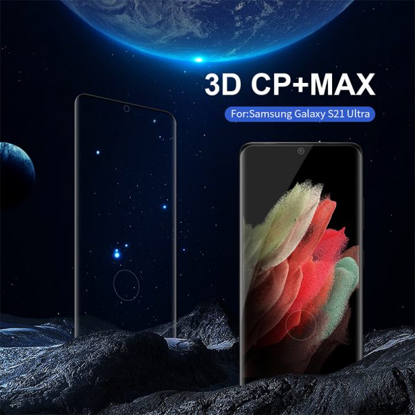 محافظ صفحه شیشه ای تمام صفحه و دورچسب نیلکین سامسونگ Nillkin Amazing 3D CP+ Max Glass Screen For Samsung Galaxy S21 Ultra 5G