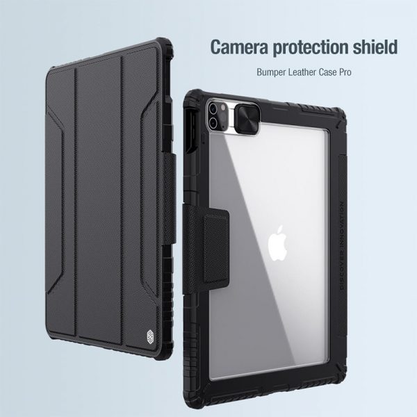 کیف چرمی هوشمند نیلکین آیپد Nillkin Bumper Leather cover case Pro for Apple iPad Pro 12.9 (2021), iPad Pro 12.9 (2020)