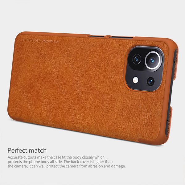 کیف چرمی نیلکین شیائومی Xiaomi Mi 11 Lite Nillkin Qin Leather Case