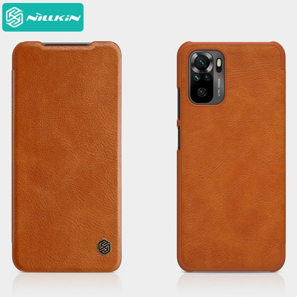 کیف چرمی نیلکین شیائومی Xiaomi Redmi note 10 4G Nillkin Qin Leather Case