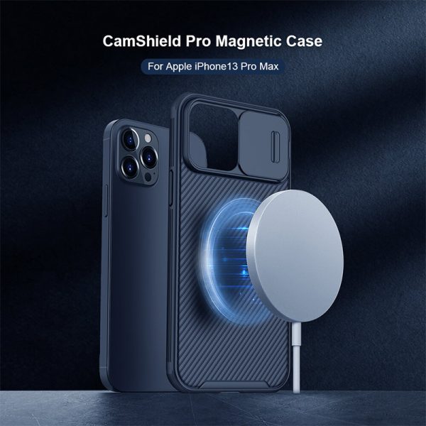 قاب نیلکین آیفون 13 پرو مکس با قابلیت شارژ مگ سیف Apple iPhone 13 Pro max Nillkin CamShield Pro Magnetic Case
