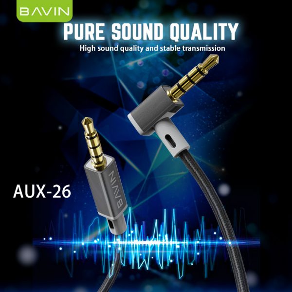 کابل AUX انتقال صدا Bavin Aux26 3.5mm AUX Cable 1m