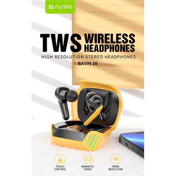 هندزفری بلوتوث باوین گیمینگ BAVIN BA20 TWS Bluetooth Gaming Headset