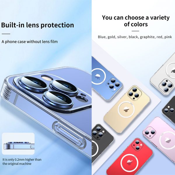 قاب محافظ دوربین فلزی با قابلیت شارژ با مگ سیف توتو TOTU Eagle Eye Series Hardcover Edition-Transparent Magnetic Case Apple iPhone 13 Pro Max