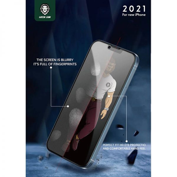 گلس مات و پرایوسی گرین آیفون 13 پرو مکس Green 3D AG/Matte Privacy Glass iPhone 13 Pro Max