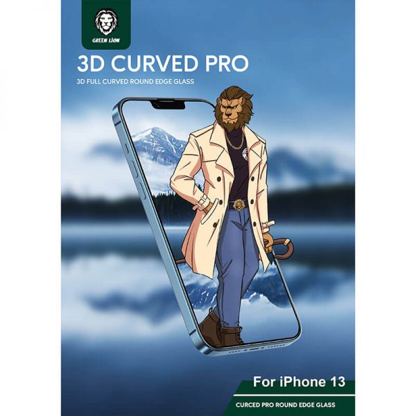 گلس تمام صفحه گرین آیفون 13 پرو مکس Green Lion 3D Curved Tempered Glass iPhone 13 Pro Max
