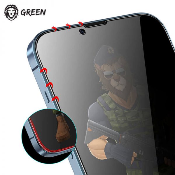 گلس لبه نرم پرایوسی iPhone 13 Pro Max گرین لاین Green 3D PET Privacy Glass