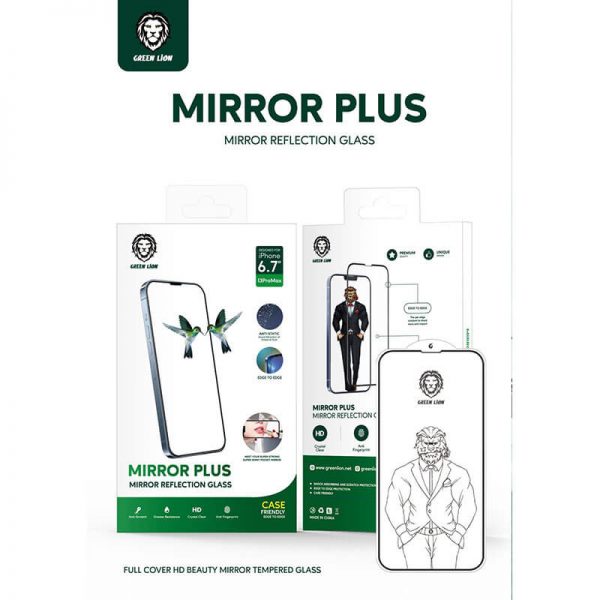 گلس آینه ای iPhone 13 Pro Max گرین لاین Green Mirror Reflection Glass
