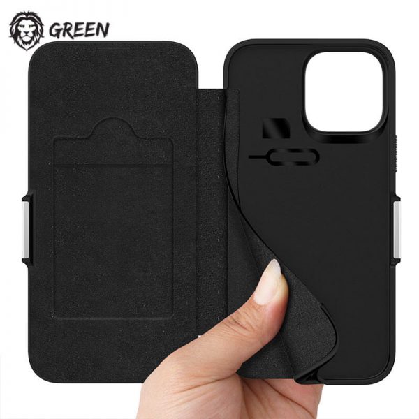 کیف چرمی گرین لاین Green Lion PU Leather Wallet Folio Case for iPhone 13 Pro Max
