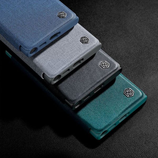 کیف چرمی پارچه ای S22 ultra نیلکین Nillkin Qin Pro Plain Leather + Cloth case