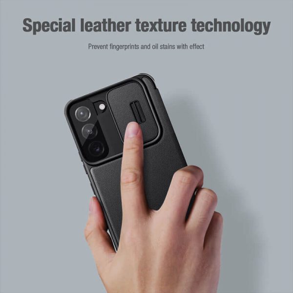 کیف چرمی پارچه ای S22 Plus نیلکین Nillkin Qin Pro Plain Leather + Cloth case