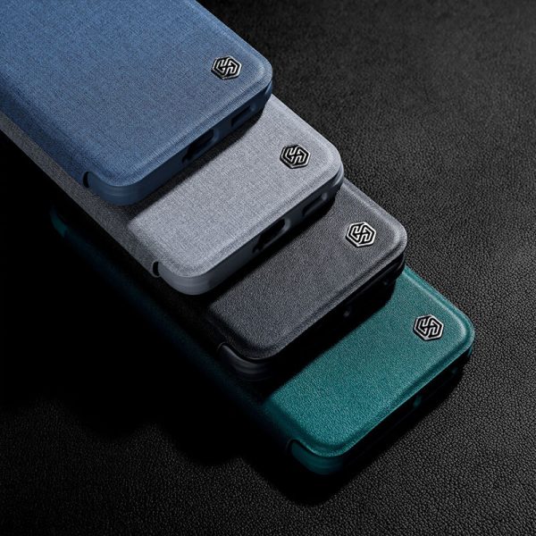 کیف چرمی پارچه ای S22 Plus نیلکین Nillkin Qin Pro Plain Leather + Cloth case