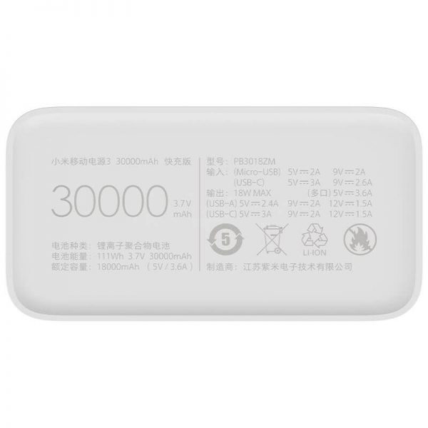 پاور بانک فست شارژ شیائومی Xiaomi Mi Power Bank 3 30000MAh PB3018ZM