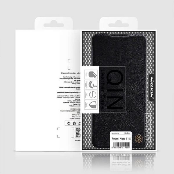 کیف چرمی نیلکین Xiaomi note 11S 4G مدل Nillkin Qin Leather Case
