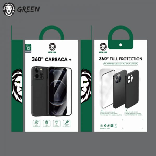 کاور و گلس iPhone 13 Pro Max گرین لاین Green Lion 360 Carsaca Plus