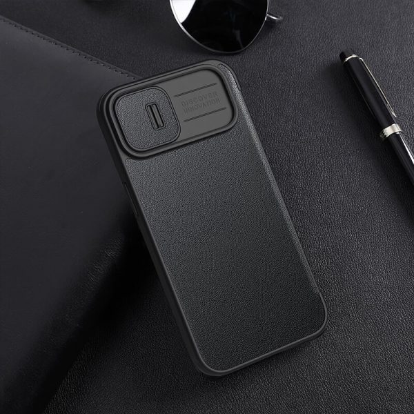 کیف چرمی پارچه ای نیلکین iPhone 14 Max مدل Nillkin Qin Pro Plain Leather + Cloth