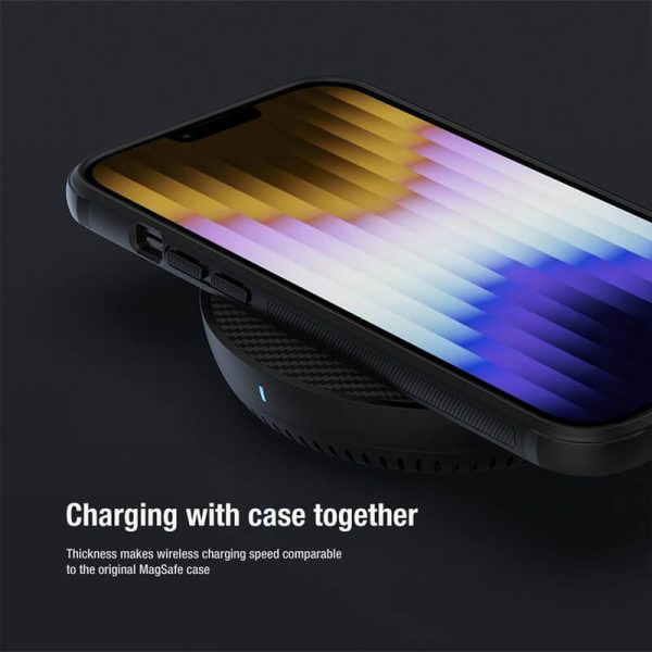 قاب محافظ نیلکین iPhone 14 Max با قابلیت شارژ مگ سیف Nillkin Super Frosted Shield Pro Magnetic case