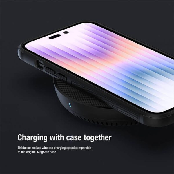 قاب محافظ نیلکین iPhone 14 Pro Max با قابلیت شارژ مگ سیف Nillkin Super Frosted Shield Pro Magnetic case