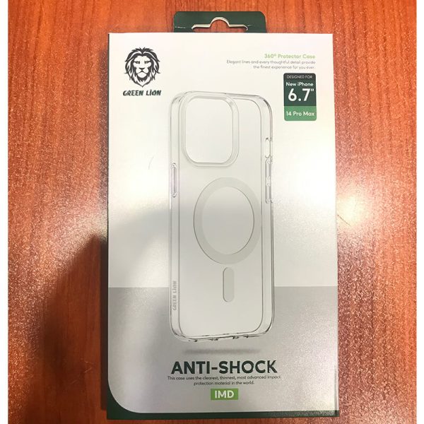 قاب شفاف گرین با قابلیت شارژ مگ سیف Green Lion 360° Anti-Shock Creative Magnetic iPhone 14 Pro Max