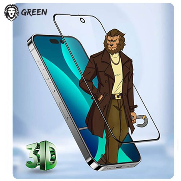 گلس لبه خم کامل iPhone 14 Pro Max گرین لاین Green Lion Curved round Edge Glass