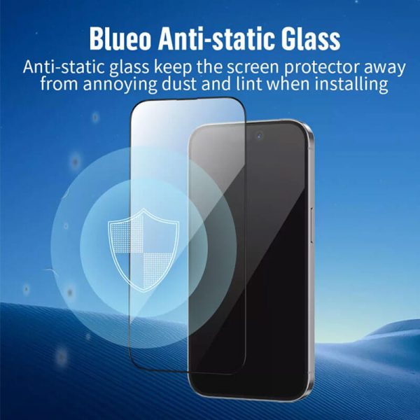 گلس iPhone 14 pro max مدل Anti-Static برند Blueo