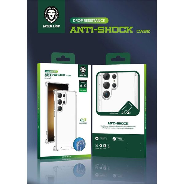 قاب شفاف گرین لاین S23 Ultra مدل Green Lion 360° Anti-Shock Case
