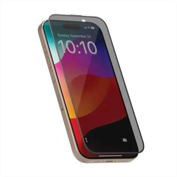 گلس توری دار پرایوسی iPhone 15 Pro Max مدل Levelo tempered screen protector Privacy