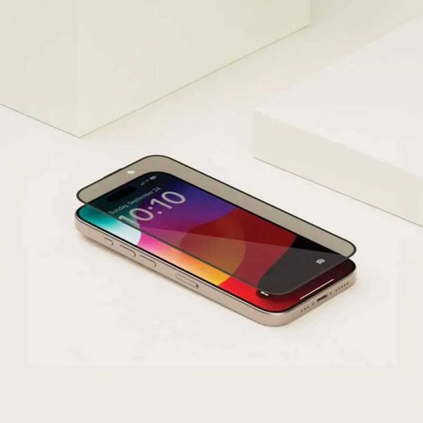 گلس توری دار پرایوسی iPhone 15 Pro Max مدل Levelo tempered screen protector Privacy