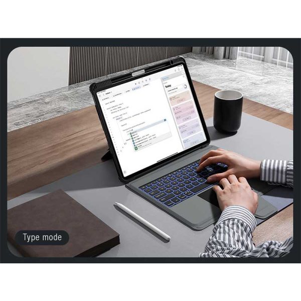 کیف آیپد Apple iPad 12.9 2022/2021/2020 کیبورد دار نیلکین بک لایت مدل Nillkin Bumper Combo Keyboard