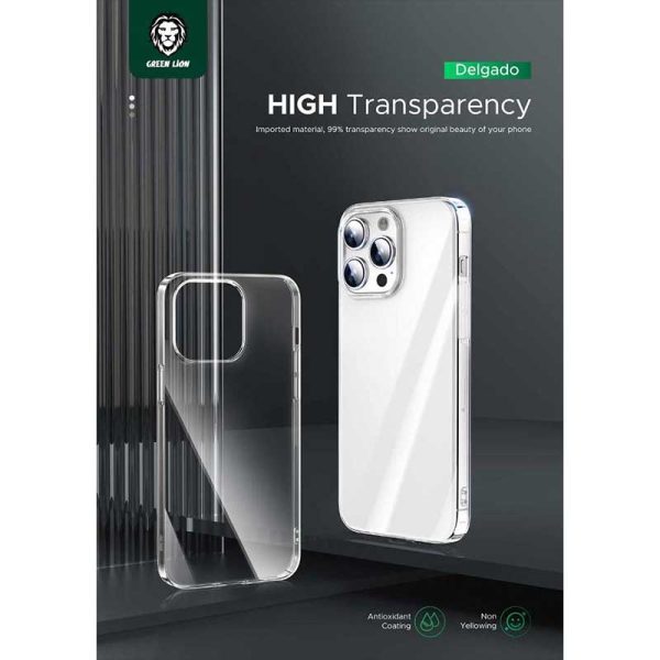 قاب شفاف گرین آیفون ۱۵ پرو مکس Green Lion Delgado PC Case iPhone 15 Pro Max