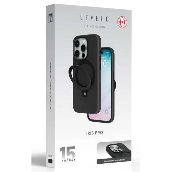 قاب سیلیکونی مگ سیف iPhone 15 Pro Max مدل Levelo Iris Pro Liquide Silicone Case