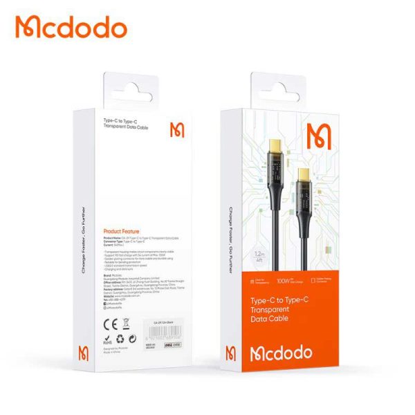 کابل شارژ سریع 100 وات تایپ سی به تایپ سی مک دودو مدل MCDODO CA-2110
